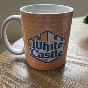 White Castle Orange and White Mug NWOT